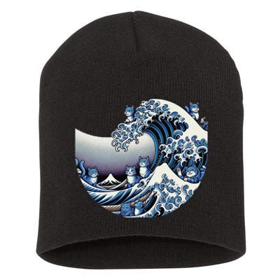 Cute Wave Of Blue Cats For Kamala Funny Gift Short Acrylic Beanie