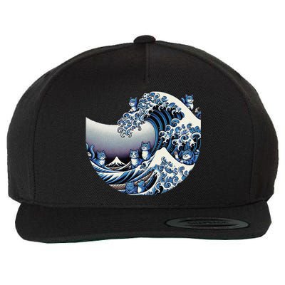 Cute Wave Of Blue Cats For Kamala Funny Gift Wool Snapback Cap