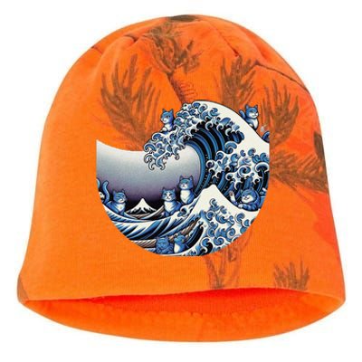 Cute Wave Of Blue Cats For Kamala Funny Gift Kati - Camo Knit Beanie