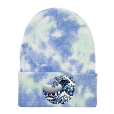 Cute Wave Of Blue Cats For Kamala Funny Gift Tie Dye 12in Knit Beanie