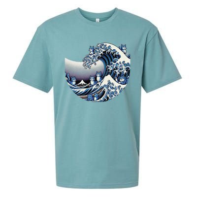 Cute Wave Of Blue Cats For Kamala Funny Gift Sueded Cloud Jersey T-Shirt