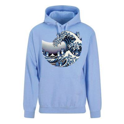 Cute Wave Of Blue Cats For Kamala Funny Gift Unisex Surf Hoodie