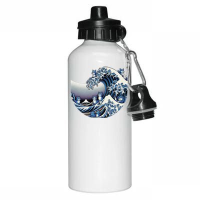 Cute Wave Of Blue Cats For Kamala Funny Gift Aluminum Water Bottle