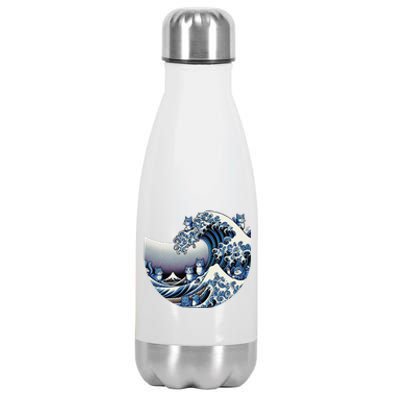 Cute Wave Of Blue Cats For Kamala Funny Gift Stainless Steel Insulated Water Bottle