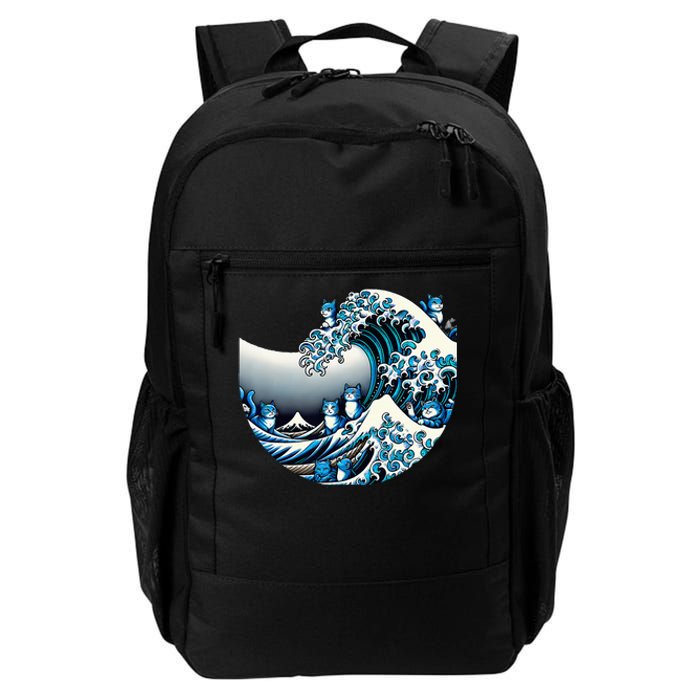 Cute Wave Of Blue Cats For Kamala Funny Daily Commute Backpack