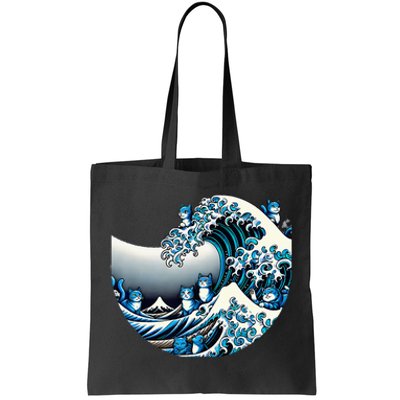 Cute Wave Of Blue Cats For Kamala Funny Tote Bag