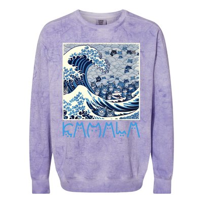 Cute Wave Of Blue Cats For Kamala Colorblast Crewneck Sweatshirt