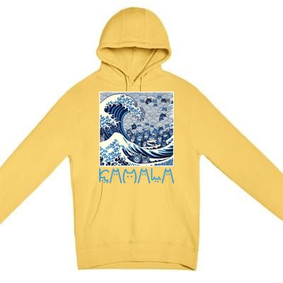 Cute Wave Of Blue Cats For Kamala Premium Pullover Hoodie