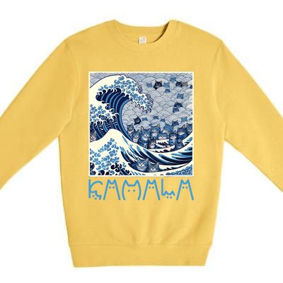 Cute Wave Of Blue Cats For Kamala Premium Crewneck Sweatshirt