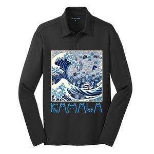 Cute Wave Of Blue Cats For Kamala Silk Touch Performance Long Sleeve Polo