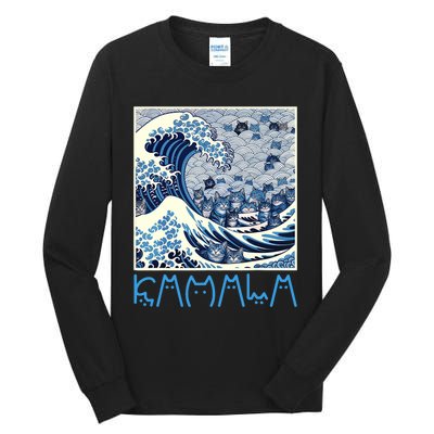 Cute Wave Of Blue Cats For Kamala Tall Long Sleeve T-Shirt