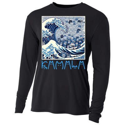 Cute Wave Of Blue Cats For Kamala Cooling Performance Long Sleeve Crew