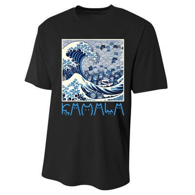 Cute Wave Of Blue Cats For Kamala Performance Sprint T-Shirt