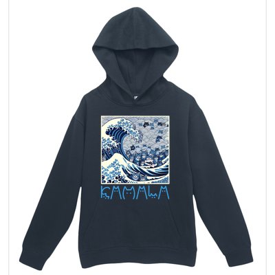 Cute Wave Of Blue Cats For Kamala Urban Pullover Hoodie