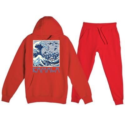 Cute Wave Of Blue Cats For Kamala Premium Hooded Sweatsuit Set