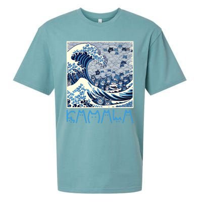 Cute Wave Of Blue Cats For Kamala Sueded Cloud Jersey T-Shirt