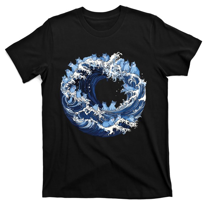 Cute Wave Of Blue Cats For Kamala T-Shirt