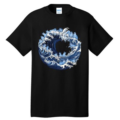 Cute Wave Of Blue Cats For Kamala Tall T-Shirt