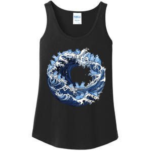 Cute Wave Of Blue Cats For Kamala Ladies Essential Tank