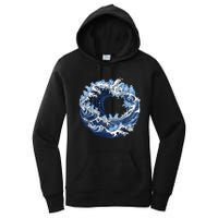 Cute Wave Of Blue Cats For Kamala Women's Pullover Hoodie