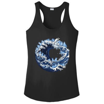 Cute Wave Of Blue Cats For Kamala Ladies PosiCharge Competitor Racerback Tank