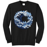 Cute Wave Of Blue Cats For Kamala Tall Sweatshirt