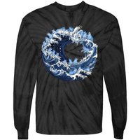 Cute Wave Of Blue Cats For Kamala Tie-Dye Long Sleeve Shirt