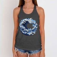 Cute Wave Of Blue Cats For Kamala Women's Knotted Racerback Tank