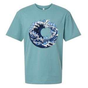 Cute Wave Of Blue Cats For Kamala Sueded Cloud Jersey T-Shirt