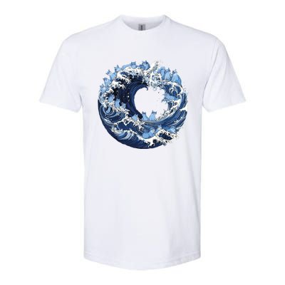 Cute Wave Of Blue Cats For Kamala Softstyle CVC T-Shirt