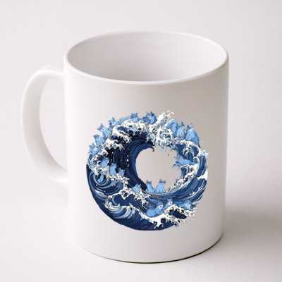 Cute Wave Of Blue Cats For Kamala Coffee Mug