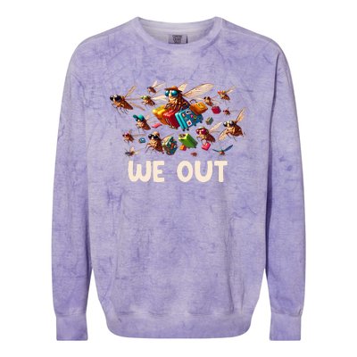 Cicada We Out Cicada Entomology Insects Colorblast Crewneck Sweatshirt