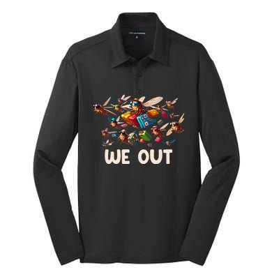 Cicada We Out Cicada Entomology Insects Silk Touch Performance Long Sleeve Polo