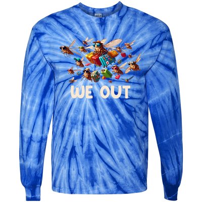 Cicada We Out Cicada Entomology Insects Tie-Dye Long Sleeve Shirt