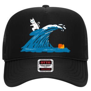 Cute Wave Of Blue Wave Kamala For Kamala High Crown Mesh Back Trucker Hat