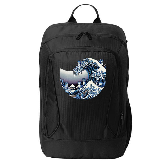 Cute Wave Of Blue Cats For Kamala Funny City Backpack