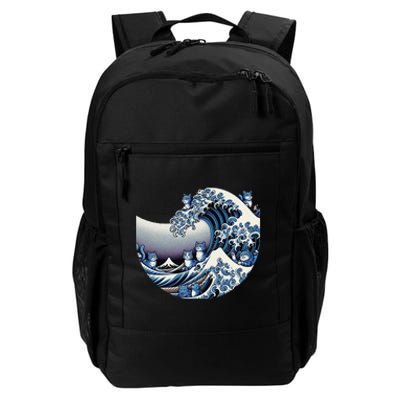 Cute Wave Of Blue Cats For Kamala Funny Daily Commute Backpack