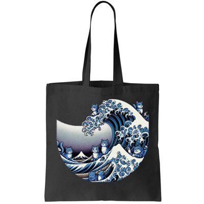 Cute Wave Of Blue Cats For Kamala Funny Tote Bag