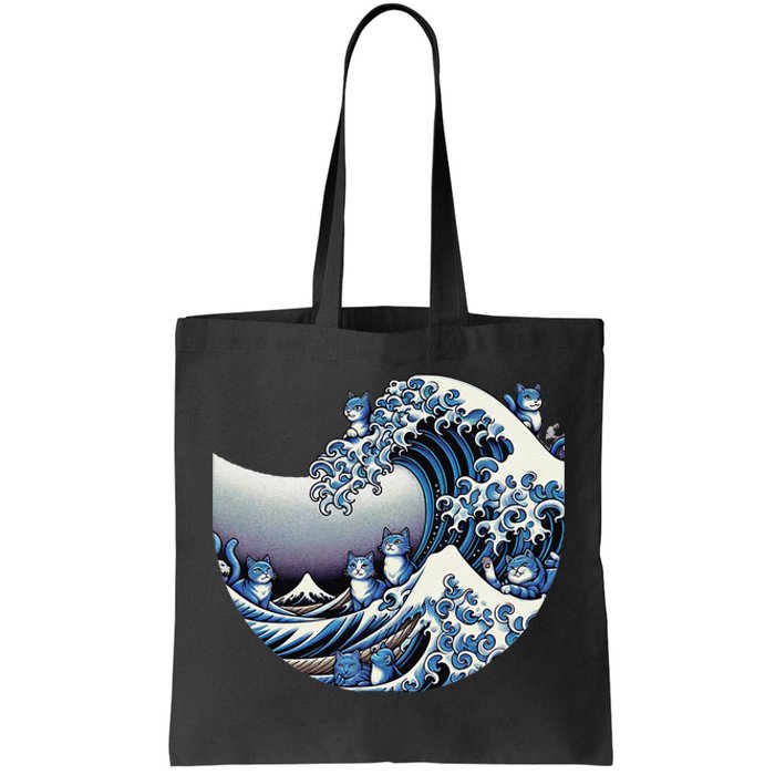 Cute Wave Of Blue Cats For Kamala Funny Tote Bag