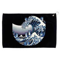 Cute Wave Of Blue Cats For Kamala Funny Grommeted Golf Towel