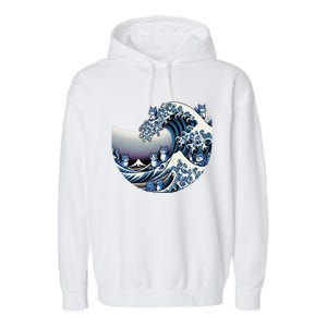 Cute Wave Of Blue Cats For Kamala Funny Garment-Dyed Fleece Hoodie