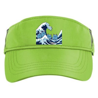 Cute Wave Of Blue Cats For Kamala Gift Adult Drive Performance Visor