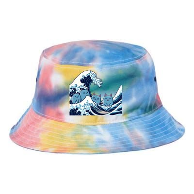 Cute Wave Of Blue Cats For Kamala Gift Tie Dye Newport Bucket Hat