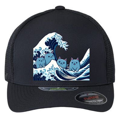 Cute Wave Of Blue Cats For Kamala Gift Flexfit Unipanel Trucker Cap