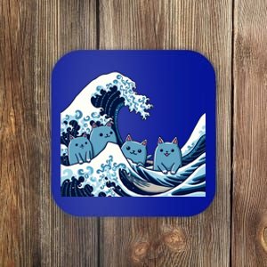 Cute Wave Of Blue Cats For Kamala Gift Coaster