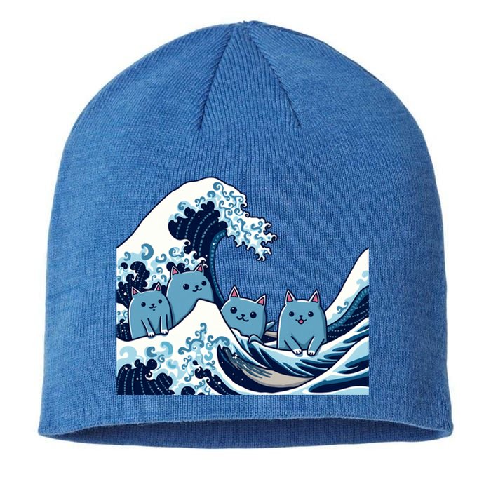 Cute Wave Of Blue Cats For Kamala Gift Sustainable Beanie