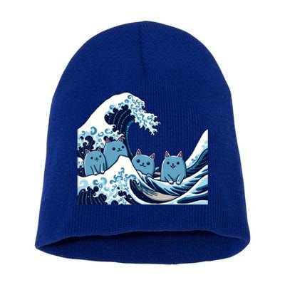 Cute Wave Of Blue Cats For Kamala Gift Short Acrylic Beanie