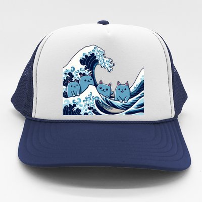 Cute Wave Of Blue Cats For Kamala Gift Trucker Hat