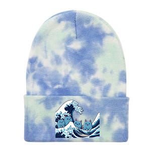 Cute Wave Of Blue Cats For Kamala Gift Tie Dye 12in Knit Beanie