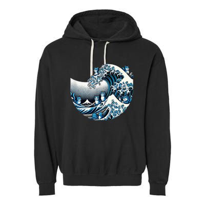 Cute Wave Of Blue Cats Blue Cats Wave Garment-Dyed Fleece Hoodie